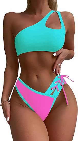 Damen Einseitiger Bikini mit trendigem Schnitt Echo Archiv