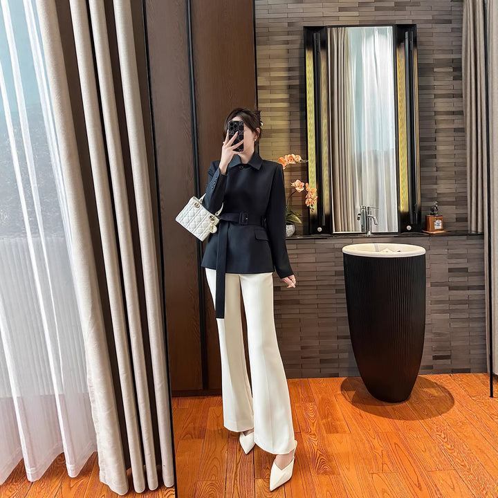 Damen Modischer Blazer mit Gürtel Echoarchiv
