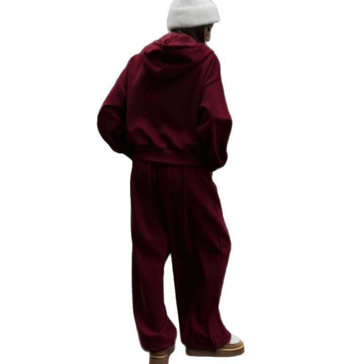 Damen nan weites Lounge-Set mit Zip-Hoodie, Kängurutasche und extraweiter Highwaist-Jogginghose Echo Archiv