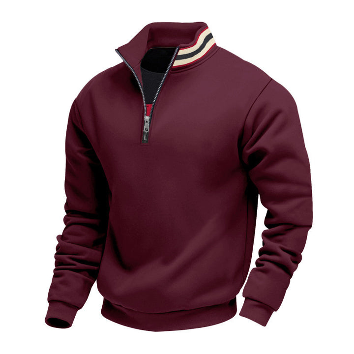 Herren nan Halbzip-Sweatshirt mit sportivem Ringkragen und weichem Fleece-Innenfutter Echo Archiv
