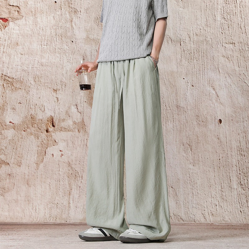 Unisex Weite Leinenoptik-Relaxhose mit Tunnelzugbund & extra weitem Bein Echoarchiv