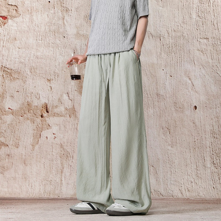 Unisex Weite Leinenoptik-Relaxhose mit Tunnelzugbund & extra weitem Bein Echoarchiv