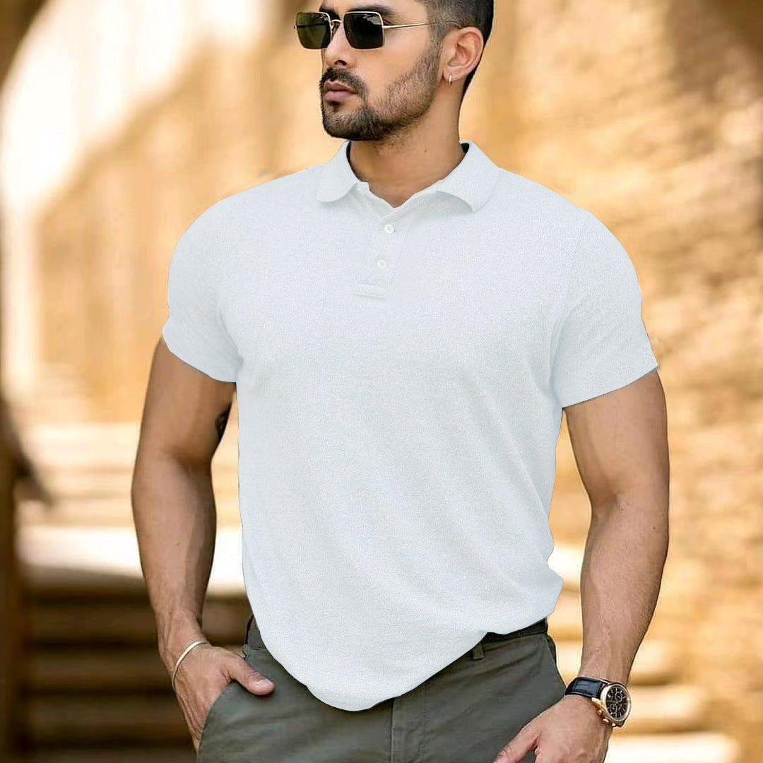 Herren sportliches Kurzarm-Polohemd aus atmungsaktivem Material mit klassischem Kragen Echoarchiv