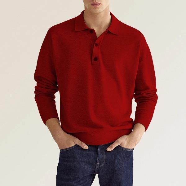 Herren Pullover mit Knopfleiste und weitem Schnitt Echoarchiv