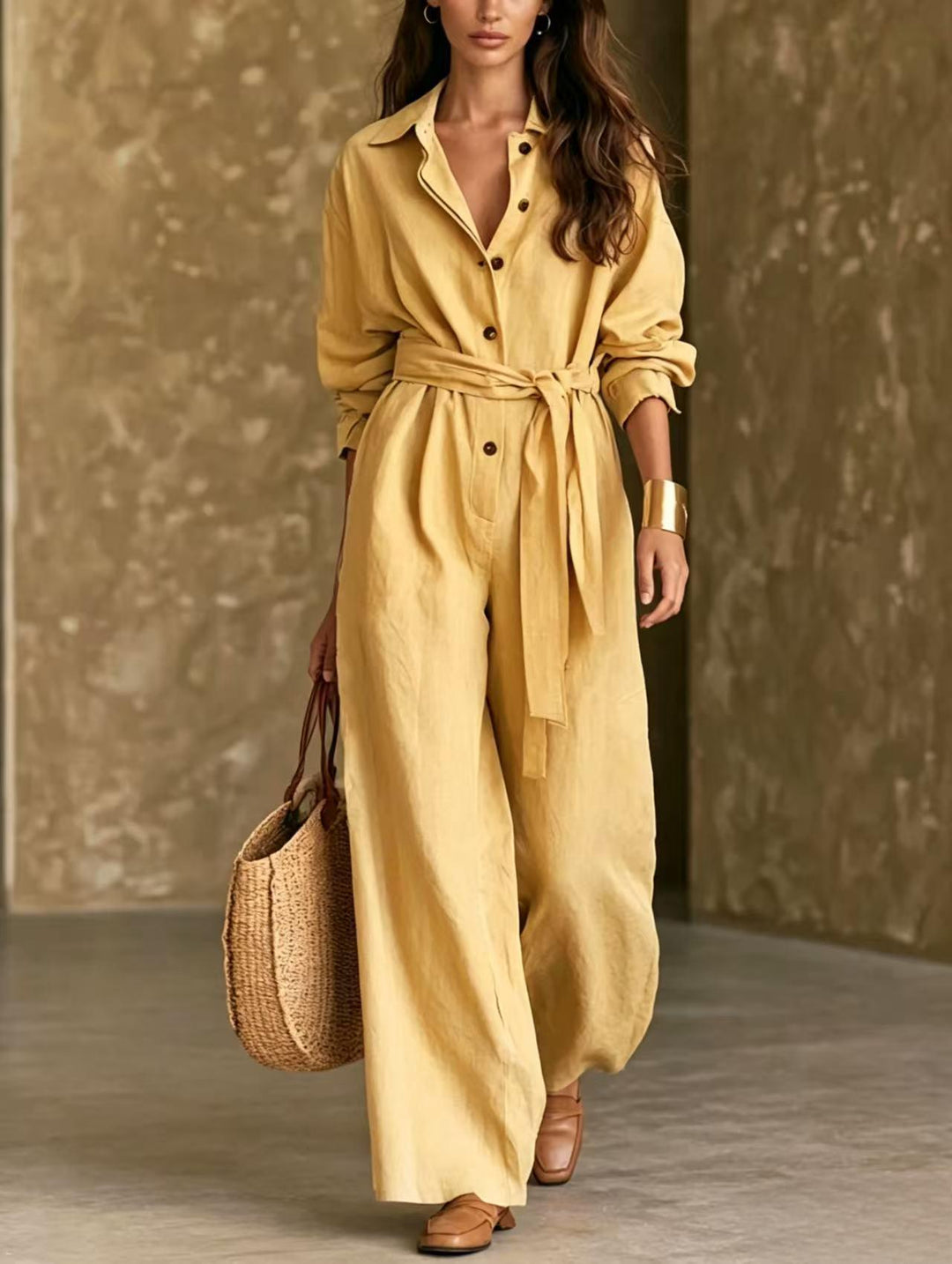 Damen Elegantes Hemdkleid mit Taillengürtel Echo Archiv