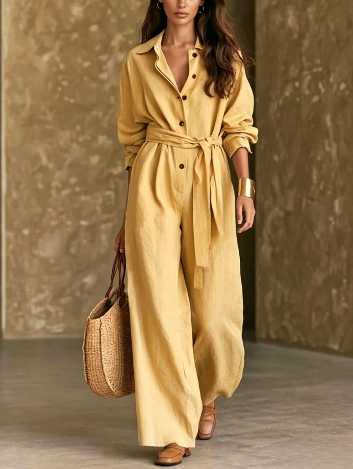 Damen Elegantes Hemdkleid mit Taillengürtel Echo Archiv