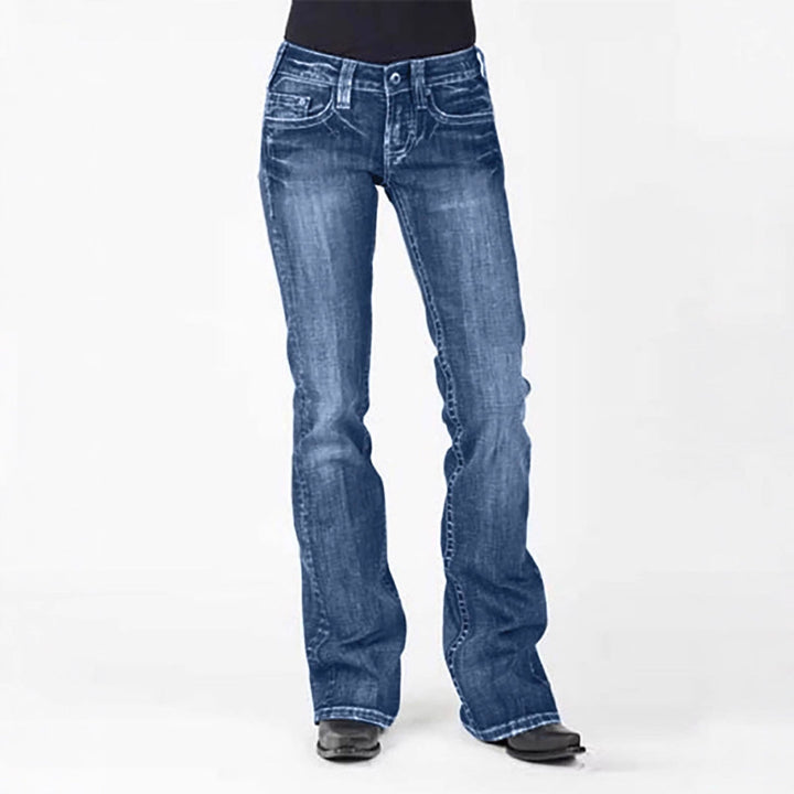 Damen elegante Bootcut JEchoarchivns mit hohem Bund und dezenter Waschung