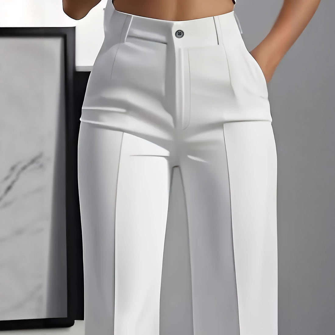 Damen Hochtaillierte Bundfalten‑Hose mit weitem Bein und Bügelfalte – Avélisse