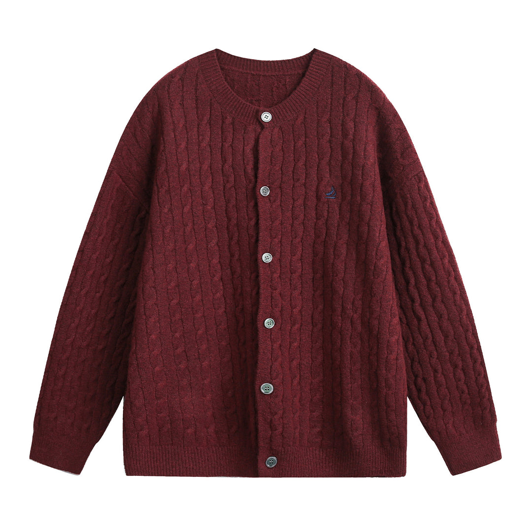 Damen Strickjacke im Flechtmuster mit Rundhals, Oversize-Schnitt und durchgehender Knopfleiste Echo Archiv
