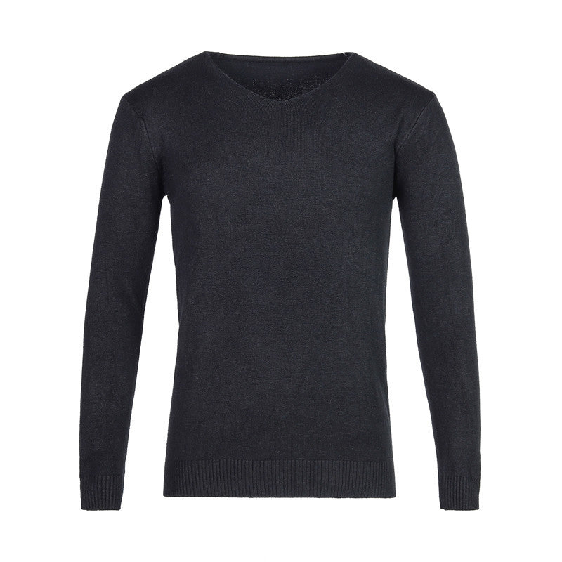 Herren nan feiner V-Ausschnitt-Pullover aus Baumwoll-Merino-Mix mit schmaler Silhouette Echo Archiv