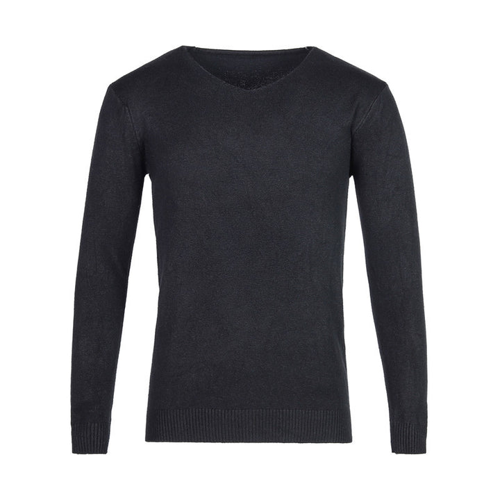 Herren nan feiner V-Ausschnitt-Pullover aus Baumwoll-Merino-Mix mit schmaler Silhouette Echo Archiv