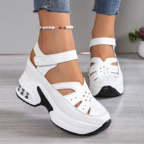 Damen Keil-Sandalen mit luftgepolsterter Sohle und Klettverschluss Echo Archiv