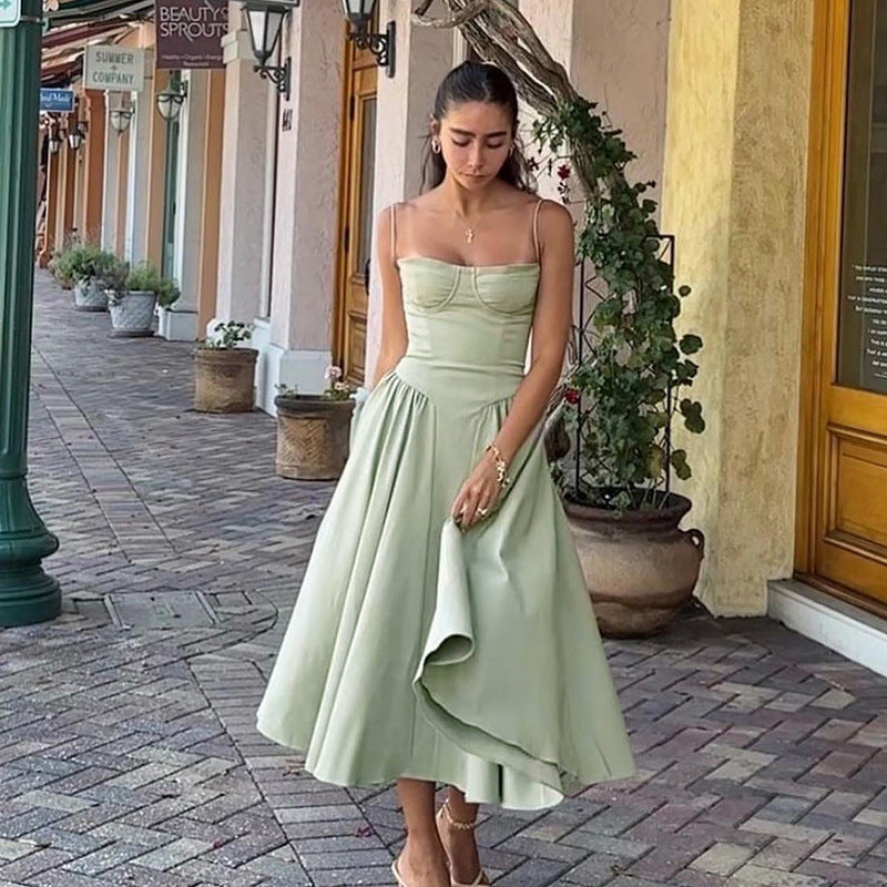 Damen Midi-Kleid mit elegantem Schnitt und komfortablen Trägern Echo Archiv