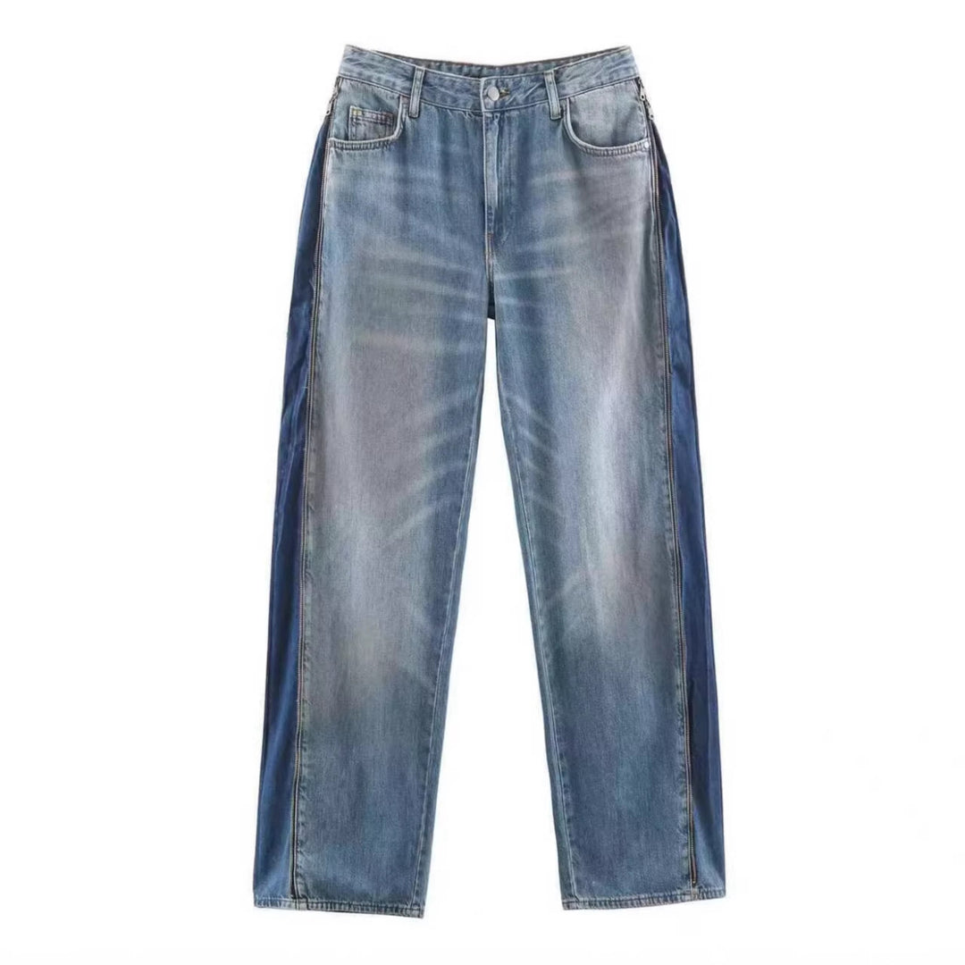 Damen Weite High‑Waist Jeans mit geradem Bein und Vintage-Wash Echo Archiv