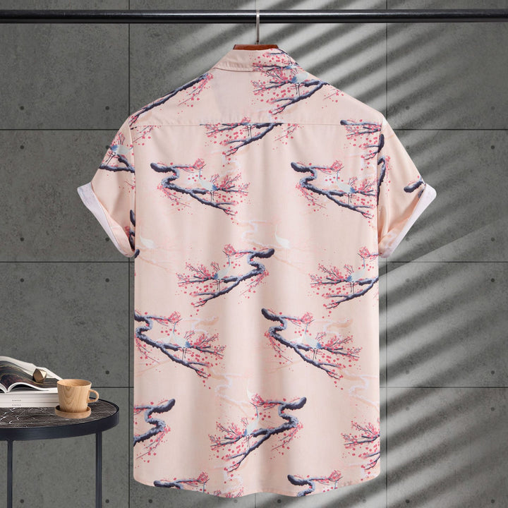 Herren Kurzarmhemd mit floralem Design und bequemer Passform Echoarchiv