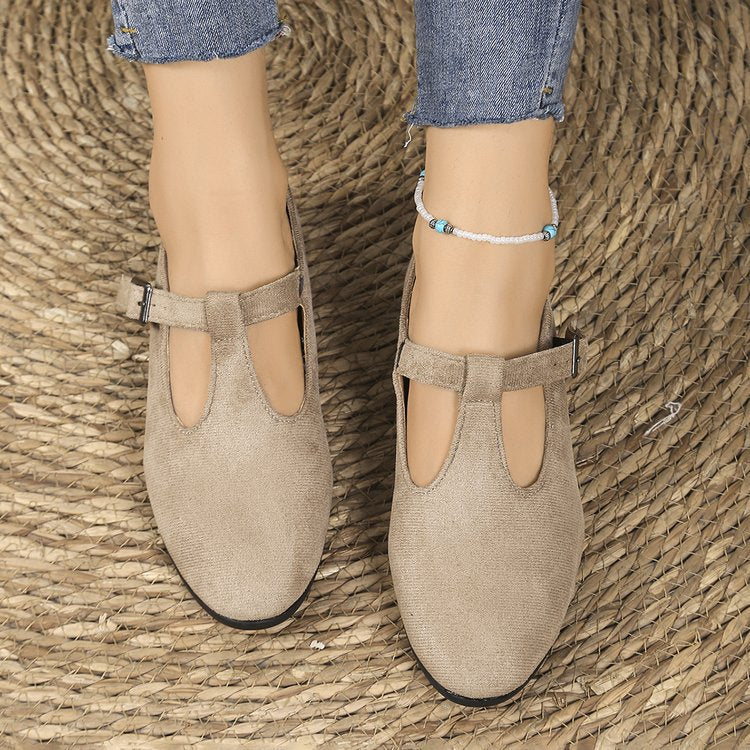 Damen Komfort-Keilabsatz-Ballerina aus Veloursleder – Lioré