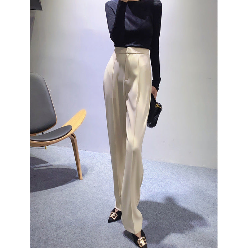 Damen Elegante und schicke Hochtaillierte Stoffhose Echoarchiv
