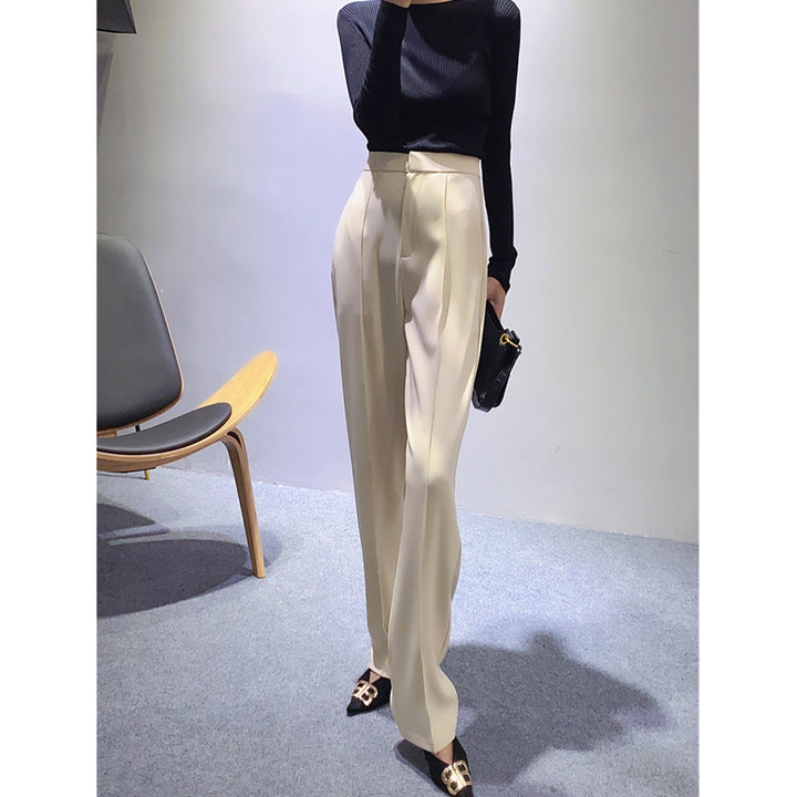 Damen Elegante und schicke Hochtaillierte Stoffhose Echoarchiv