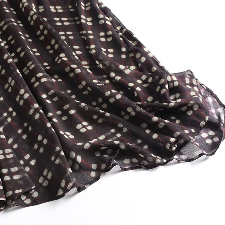 Damen Fließender Maxirock aus Chiffon mit geometrischem Allover‑Print und hoher Taille Echo Archiv