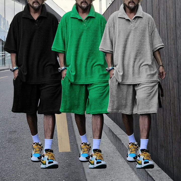 Herren Oversized T-Shirt und Shorts-Set mit lässigem Design Echoarchiv