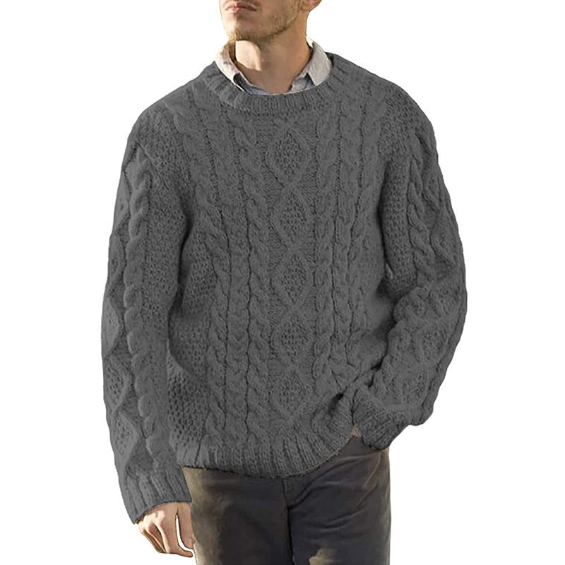 Herren Grobstrickpullover mit klassischem Zopfmuster Echoarchiv