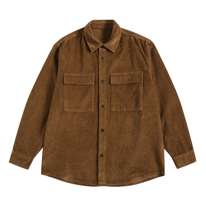 Herren  Corduroy Relaxed Overshirt mit Klappbrusttaschen Echo Archiv