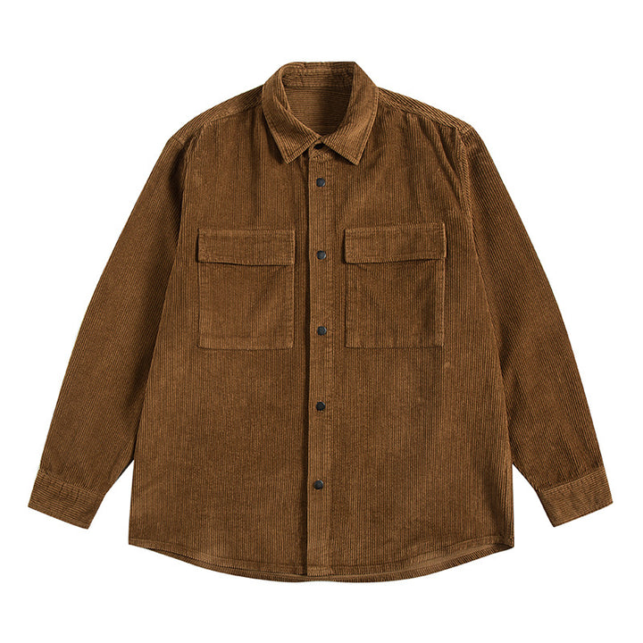 Herren  Corduroy Relaxed Overshirt mit Klappbrusttaschen Echo Archiv