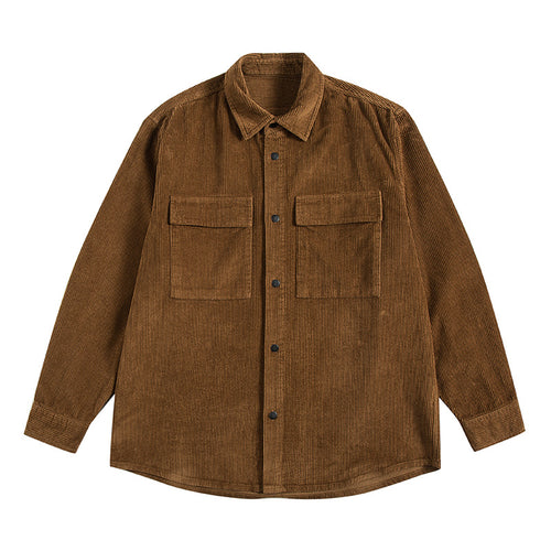 Herren  Corduroy Relaxed Overshirt mit Klappbrusttaschen Echo Archiv