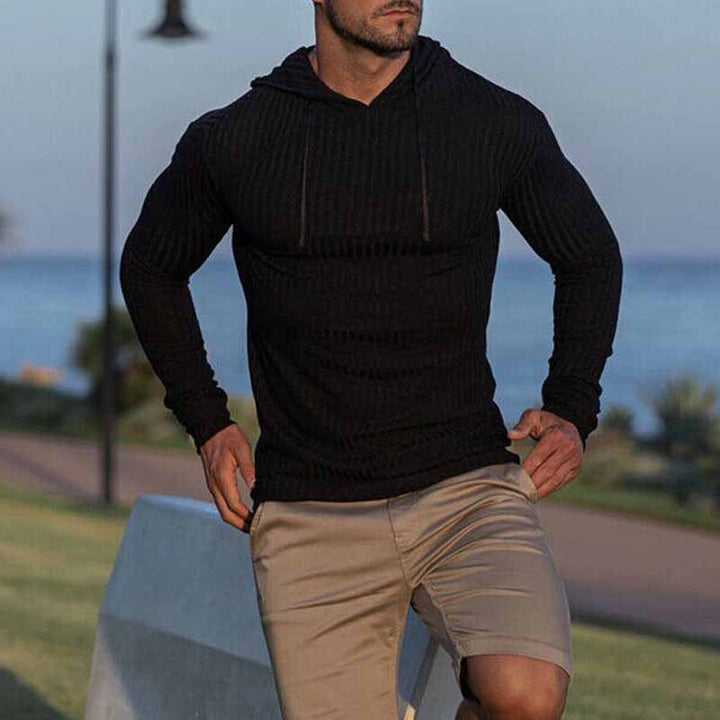 Herren Hoodie mit Rippstruktur und weitem Schnitt Echoarchiv