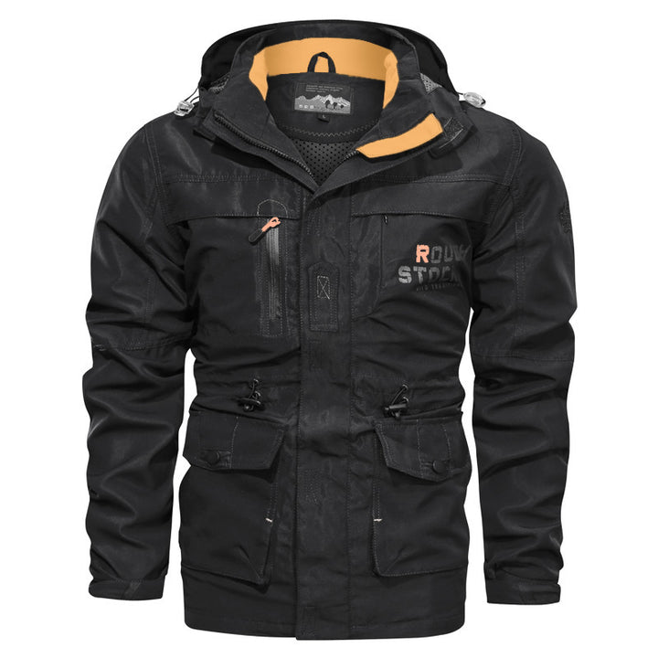 Herren nan robuster Outdoor-Parka mit Kapuze, wasserabweisendem Canvas, verstellbarer Taillierung und multifunktionalen Taschen Echo Archiv