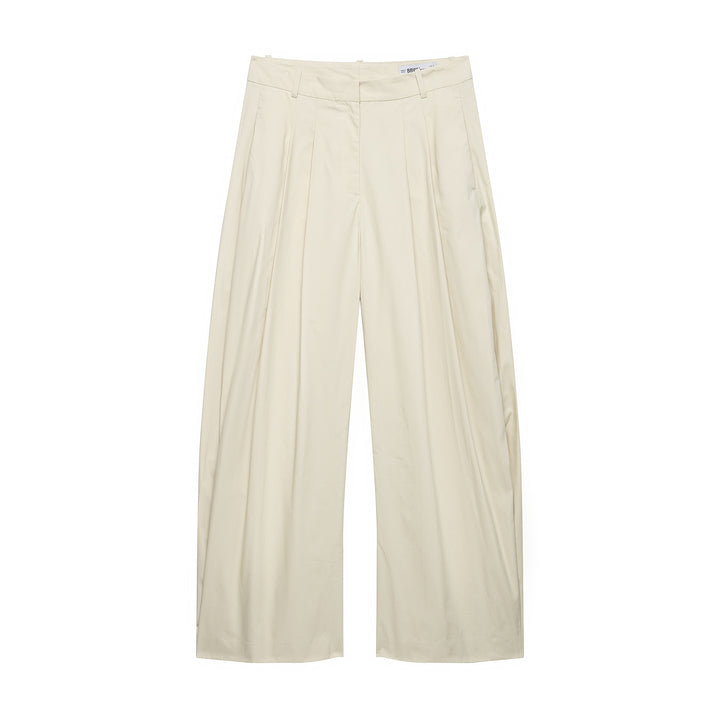 Damen Zweiteiliges Oversize-Hemd- und Weite-Faltenhose-Set Echoarchiv