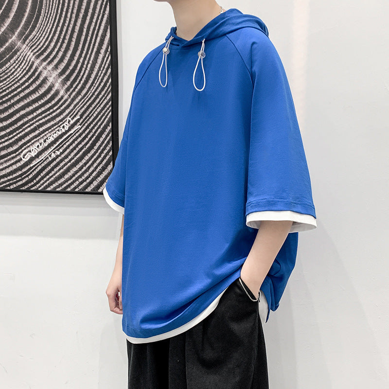Herren Oversize T-Shirt mit Kapuze und atmungsaktiven Eigenschaften Echoarchiv