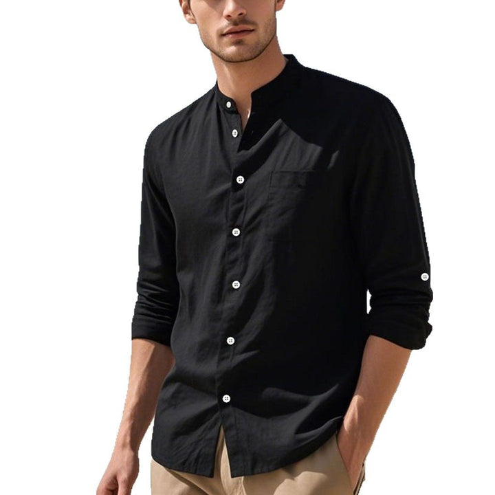 Herren Hemd im eleganten Henley-Stil mit strukturierter Baumwolle Echoarchiv