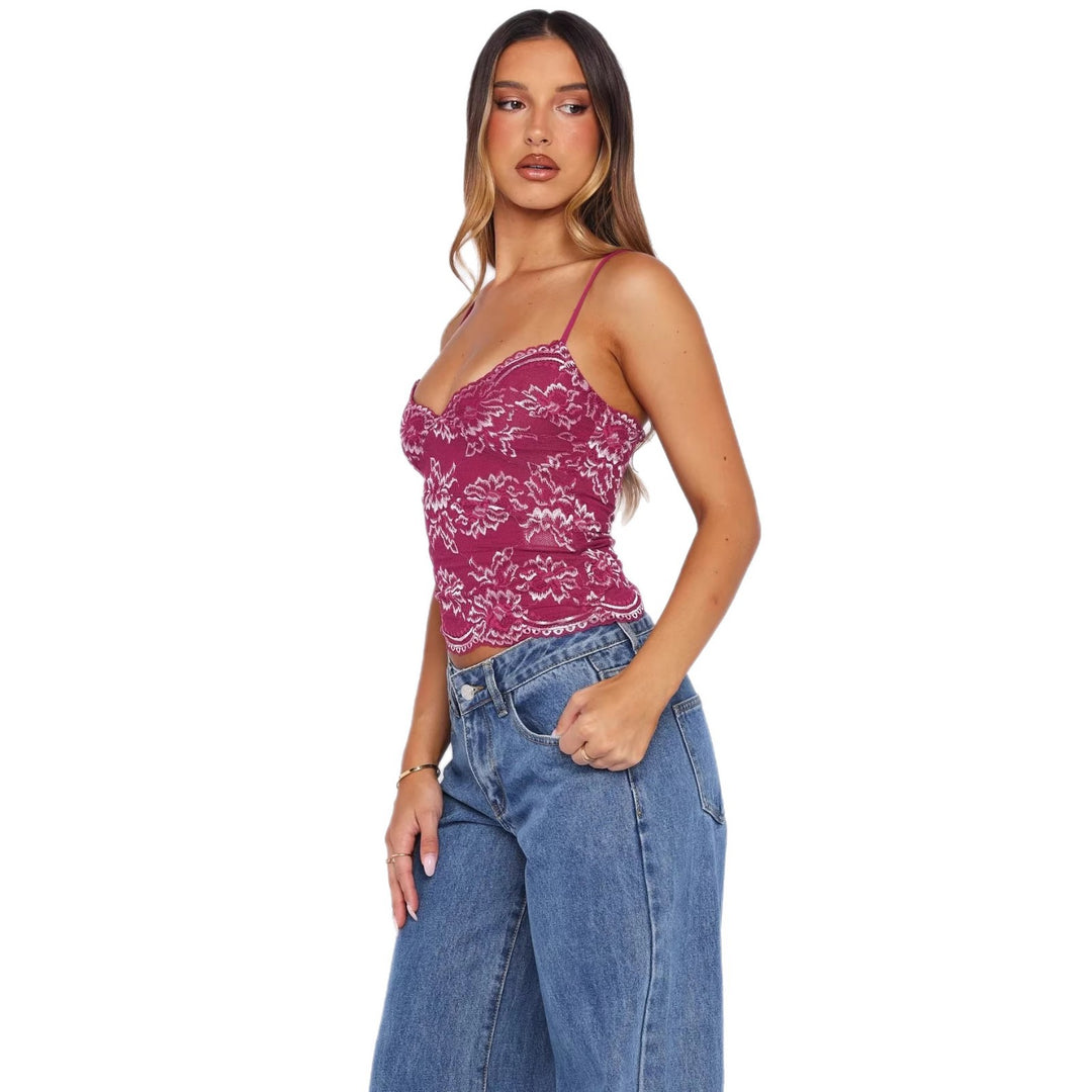 Damen Spitzen-Cami-Top mit zarten Trägern und eleganten Details Echo Archiv