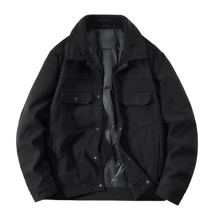Herren Cordjacke mit gesteppter Thermofütterung und aufgesetzten Brusttaschen – Taviero