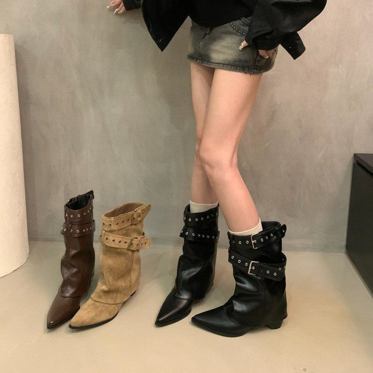 Damen Elegante Stiefeletten mit Riemen-Dekor Echo Archiv