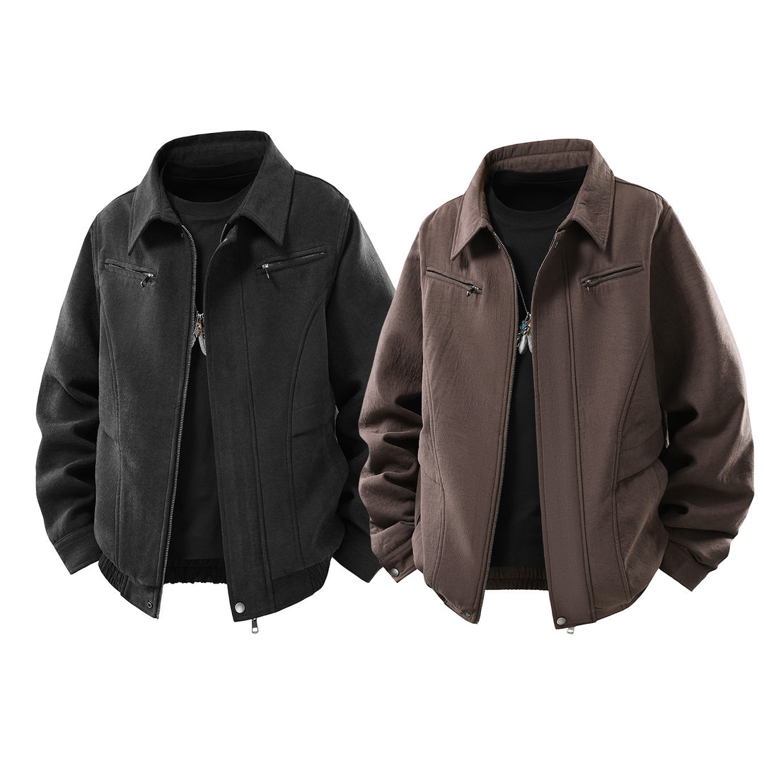 Herren Kurzjacke aus Wollmix mit verdecktem Reißverschluss und Brusttaschen Echo Archiv