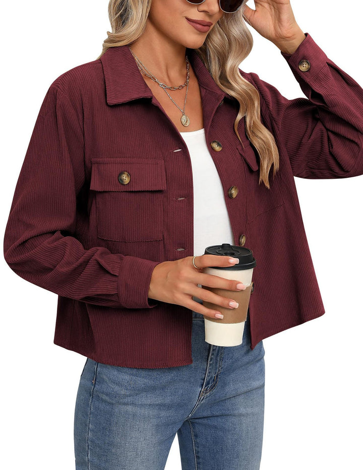 Damen Cordjacke mit zwei Brusttaschen Echoarchiv