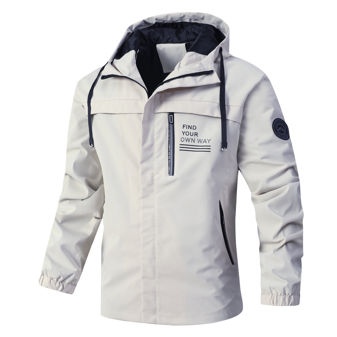 Herren leichte Jacke mit verstellbarem Kapuzenkragen Echoarchiv