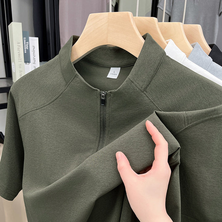 Herren Kurzarm Funktionsshirt mit Reißverschluss und atmungsaktiver Technologie Echoarchiv
