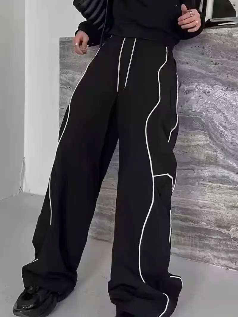 Damen Modische Freizeithose mit kontrastierenden Nähten Echo Archiv
