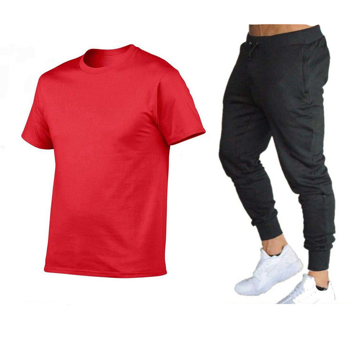 Herren sportliches T-Shirt und Jogginghose-Set mit funktionellem Design Echoarchiv