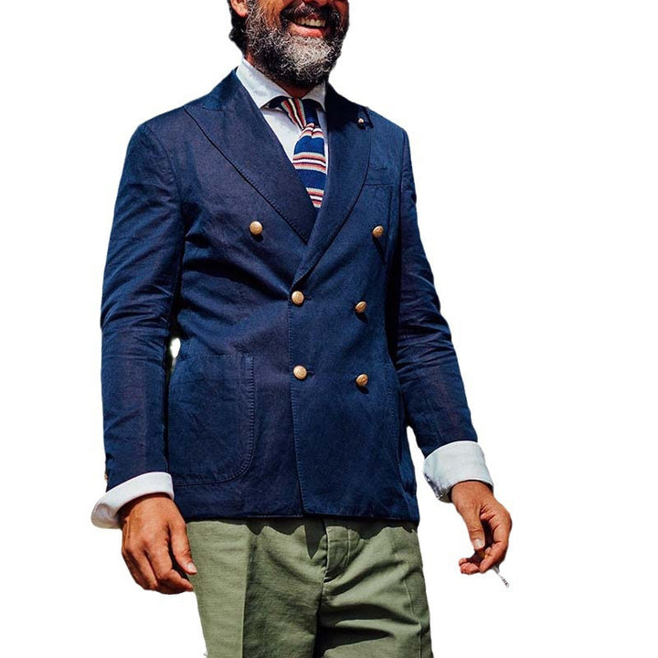 Herren eleganter Doppelreiher-Blazer aus Baumwolle Echoarchiv