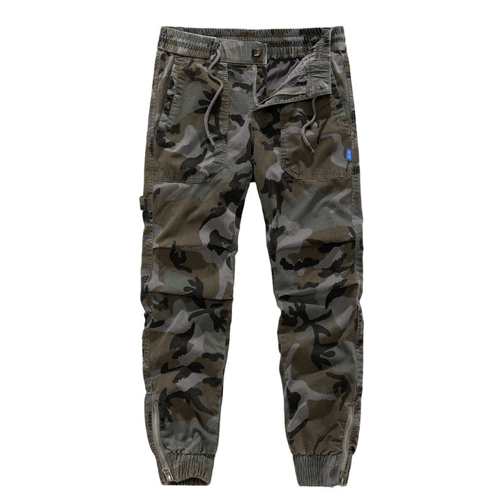 Herren Cargohose im lässigen Camouflage-Design mit elastischem Bund und zahlreichen Taschen Echoarchiv