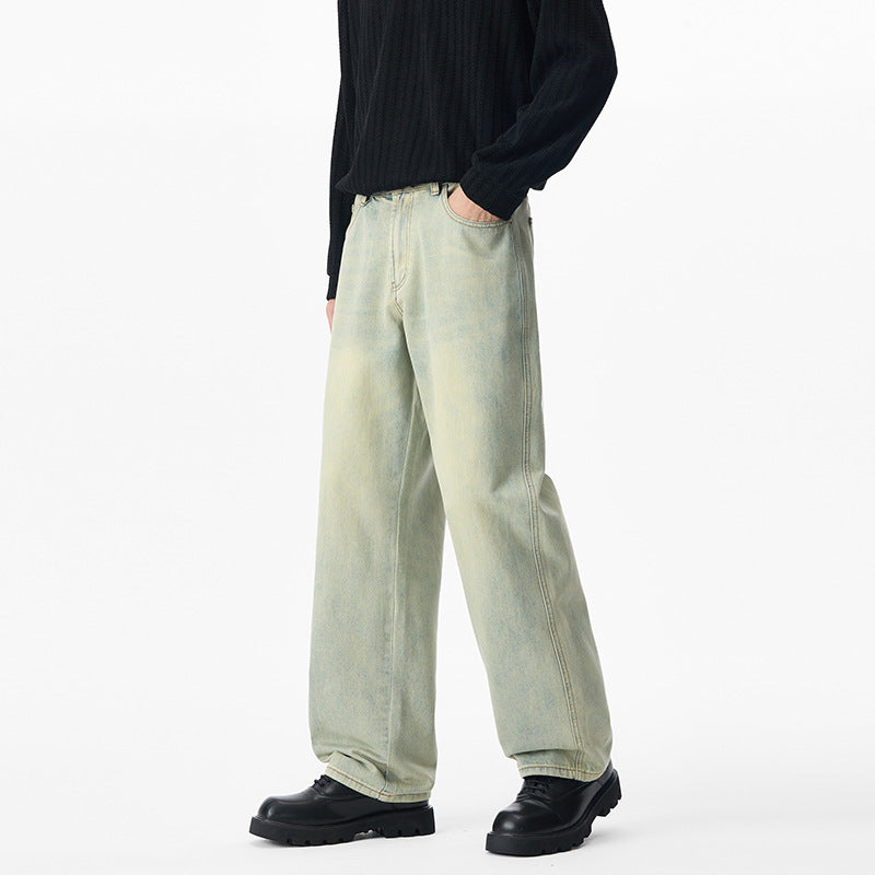 Herren Locker geschnittene Denim-Jeans mit weitem Bein und soften Vintage-Fade Echo Archiv