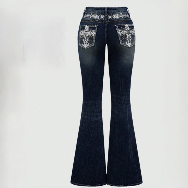 Damen Bootcut JEchoarchivns mit aufwendigen Stickereien und hohem Bund Echoarchiv