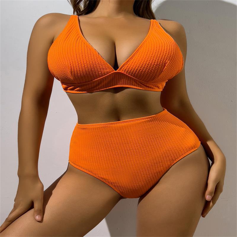 Damen Hochgeschnittener Bikini mit strukturiertem Oberteil Echo Archiv