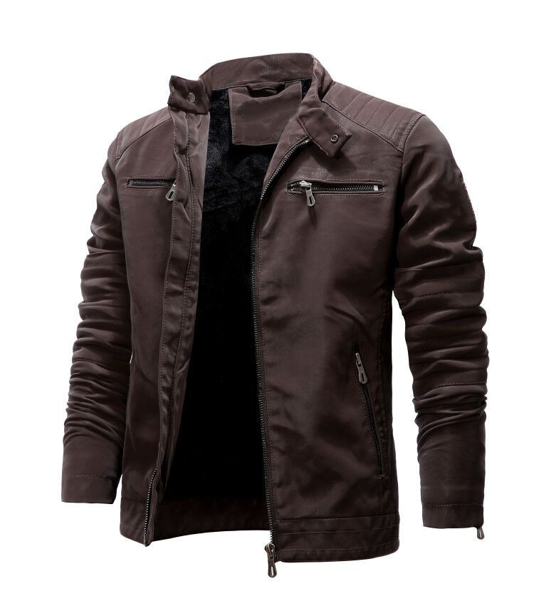 Herren sportliche Lederjacke mit gefüttertem Innenfutter Echoarchiv