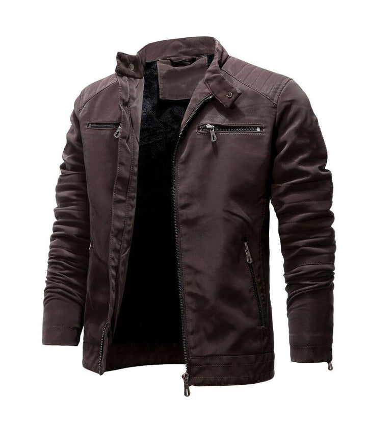 Herren sportliche Lederjacke mit gefüttertem Innenfutter Echoarchiv