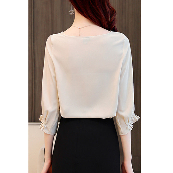 Damen Elegante Bluse mit Puffärmeln Echoarchiv
